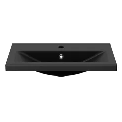 Plan vasque faible profondeur noir GoodHome Nira 80 cm