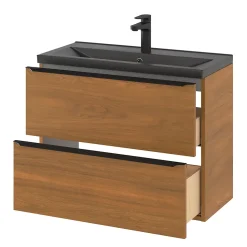 Plan vasque faible profondeur noir GoodHome Nira 80 cm