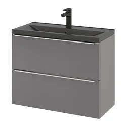 Plan vasque faible profondeur noir GoodHome Nira 80 cm