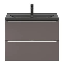 Plan vasque faible profondeur noir GoodHome Nira 80 cm