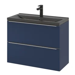 Plan vasque faible profondeur noir GoodHome Nira 80 cm