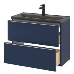 Plan vasque faible profondeur noir GoodHome Nira 80 cm
