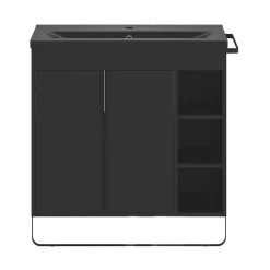 Plan vasque faible profondeur noir GoodHome Nira 80 cm