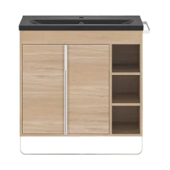 Plan vasque faible profondeur noir GoodHome Nira 80 cm
