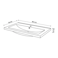 Plan vasque faible profondeur blanc GoodHome Nira 80 cm