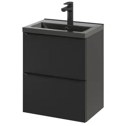 Plan vasque faible profondeur noir GoodHome Nira 50 cm