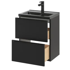 Plan vasque faible profondeur noir GoodHome Nira 50 cm