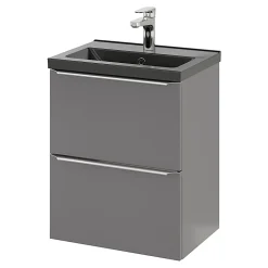 Plan vasque faible profondeur noir GoodHome Nira 50 cm