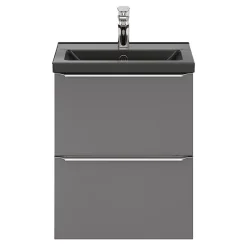 Plan vasque faible profondeur noir GoodHome Nira 50 cm