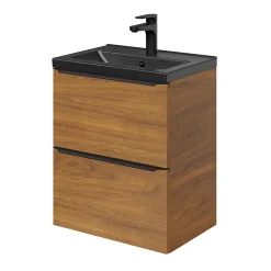 Plan vasque faible profondeur noir GoodHome Nira 50 cm