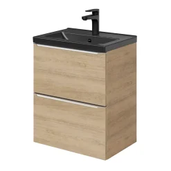 Plan vasque faible profondeur noir GoodHome Nira 50 cm