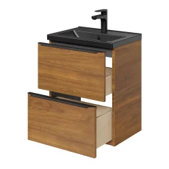 Plan vasque faible profondeur noir GoodHome Nira 50 cm