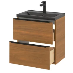 Plan vasque faible profondeur noir GoodHome Nira 60 cm