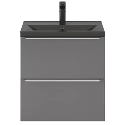 Plan vasque faible profondeur noir GoodHome Nira 60 cm