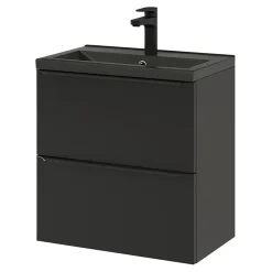 Plan vasque faible profondeur noir GoodHome Nira 60 cm