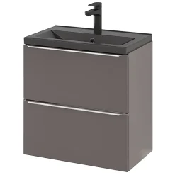 Plan vasque faible profondeur noir GoodHome Nira 60 cm