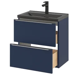 Plan vasque faible profondeur noir GoodHome Nira 60 cm