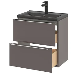 Plan vasque faible profondeur noir GoodHome Nira 60 cm