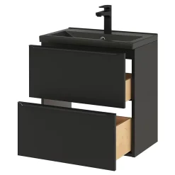 Plan vasque faible profondeur noir GoodHome Nira 60 cm