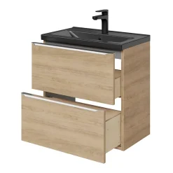 Plan vasque faible profondeur noir GoodHome Nira 60 cm