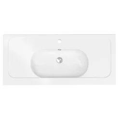 Plan vasque l.100,6 x H.12,3 x P.45,2 cm, en céramique blanche, GoodHome levanna