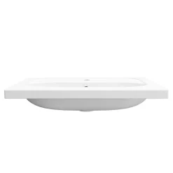 Plan vasque l.60,6 x H.12,3 x P.45,2 cm, en céramique blanche, GoodHome levanna