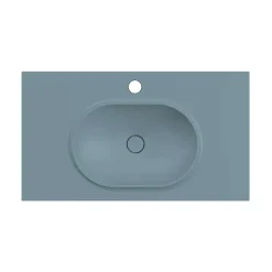Plan vasque lavabo POALGI résine Wraitom 100x46 cm vert liquen série Bül