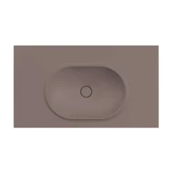 Plan vasque lavabo POALGI résine Wraitom 100x46 cm marron tundra série Bül