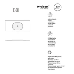 Plan vasque lavabo POALGI résine Wraitom 120x46 cm rouge tassili série Bül