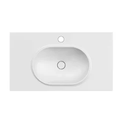 Plan vasque lavabo POALGI résine Wraitom 120x46 cm blanc série Bül