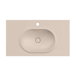 Plan vasque lavabo POALGI résine Wraitom 100x46 cm blanc perle série Bül