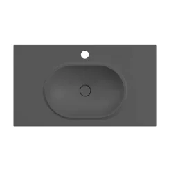 Plan vasque lavabo POALGI résine Wraitom 100x46 cm noir antracita série Bül