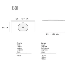 Plan vasque lavabo POALGI résine Wraitom 80x46 cm beige albero série Bül