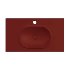 Plan vasque lavabo POALGI résine Wraitom 100x46 cm rouge tassili série Bül