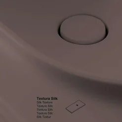 Plan vasque lavabo POALGI résine Wraitom 80x46 cm marron tundra série Bül