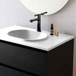 Plan vasque lavabo POALGI résine Wraitom 80x46 cm blanc série Bül