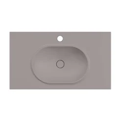 Plan vasque lavabo POALGI résine Wraitom 100x46 cm gris concret série Bül