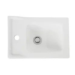 Plan vasque lave-mains blanc GoodHome Lana L. 44,7 x H. 14,2 x P. 30,7 cm