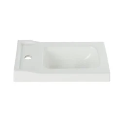 Plan vasque lave-mains blanc GoodHome Lana L. 44,7 x H. 14,2 x P. 30,7 cm