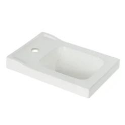 Plan vasque lave-mains blanc GoodHome Lana L. 44,7 x H. 14,2 x P. 30,7 cm