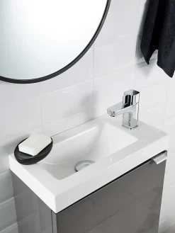 Plan vasque lave-mains blanc en résine, GoodHome Beni