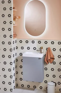 Plan vasque lave-mains blanc en résine, GoodHome Beni