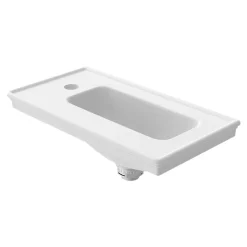 Plan vasque lave-mains en céramique blanc brillant l.46,6 x H.12,7 x P.24,5 cm Endell GoodHome