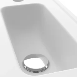 Plan vasque lave-mains en céramique blanc brillant l.46,6 x H.12,7 x P.24,5 cm Endell GoodHome