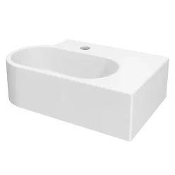 Plan vasque lave-mains en céramique, l.47,5 x H.13,3 x P.29,5 cm, blanc, GoodHome Levanna
