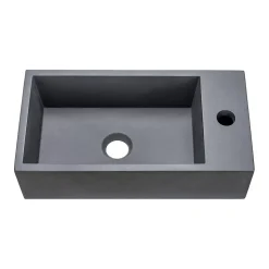Plan vasque lave-mains l.44,2 x H.12 x P.23,2 cm, béton gris, Homesight