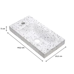 Plan vasque lave-mains l.44,2 x H.5 x P.23,2 cm , terrazzo, Homesight