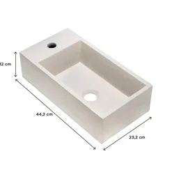 Plan vasque lave-mains l.44,2 x H.12 x P.23,2 cm, béton moucheté, Homesight