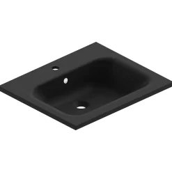 Plan vasque noir en résine l.60 cm, Pura+