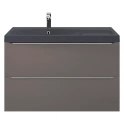 Plan vasque noir en résine l.100 cm GoodHome Mila